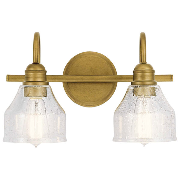 Avery Natural Brass Two-Light Bath Vanity, image 3