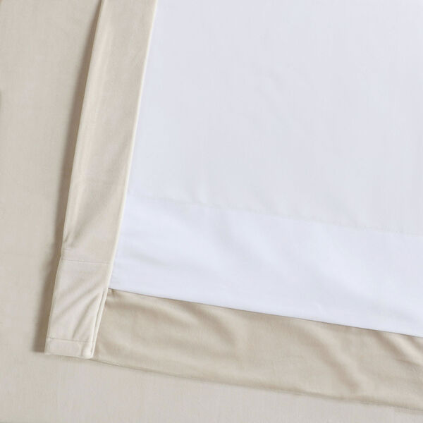 Light Beige 120 x 50 In. Plush Velvet Curtain Single Panel, image 6