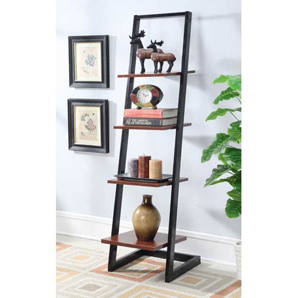 Designs2Go Black 4 Tier Ladder Bookcase, image 1