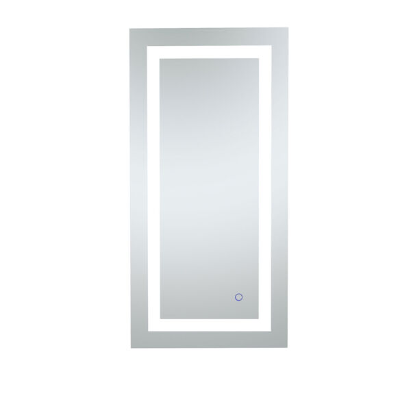 Helios Silver 36 x 18 Inch Aluminum Touchscreen LED Lighted Mirror, image 1