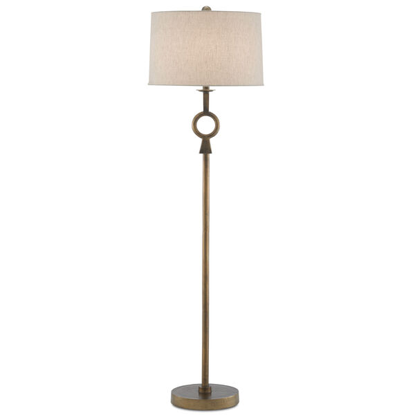 Germaine Antique Brass One-Light Floor Lamp, image 1