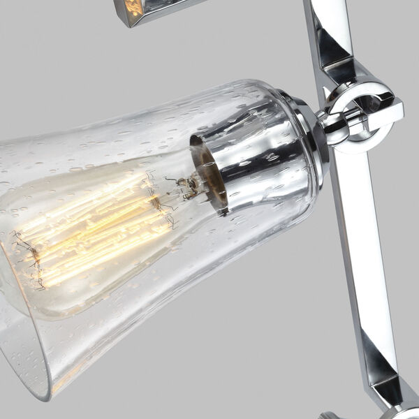 Hatfield Chrome 30-Inch Four-Light Wall Bath Fixture with Clear Seeded Glass, image 2