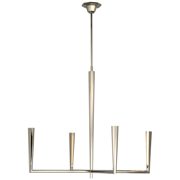 Galahad Large Chandelier in Polished Nickel by Thomas O'Brien, image 1
