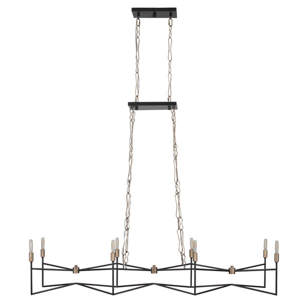 Bodie Havana Gold and Carbon Eight-Light Linear Pendant, image 2