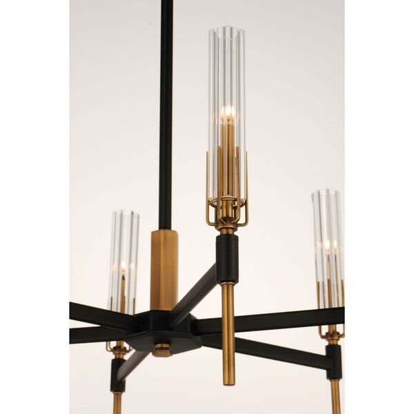 Flambeau Black and Antique Brass Eight-Light LED Pendant, image 4