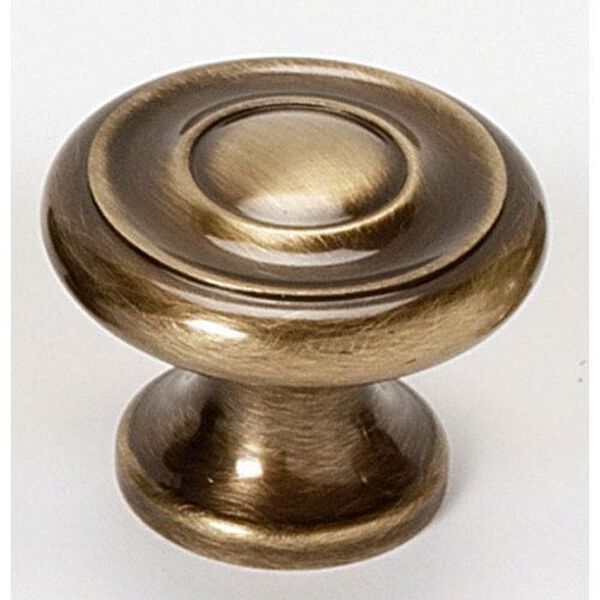 Antique English Brass 1-Inch Knob, image 1