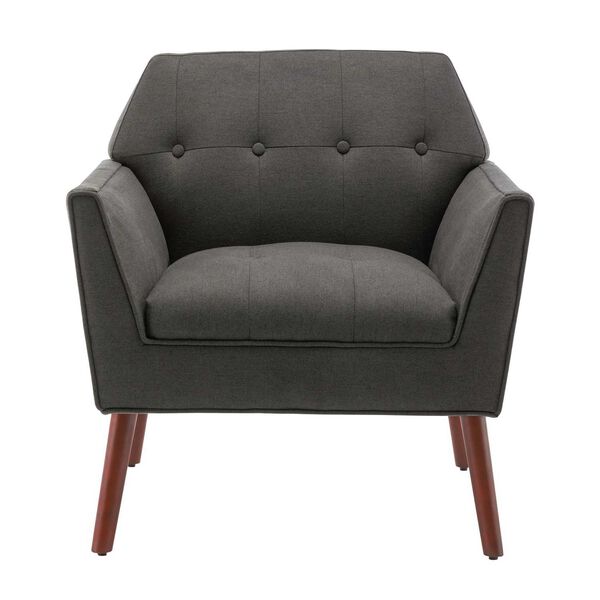Take A Seat Dark Gray Fabric Espresso Andy Accent Chair, image 5