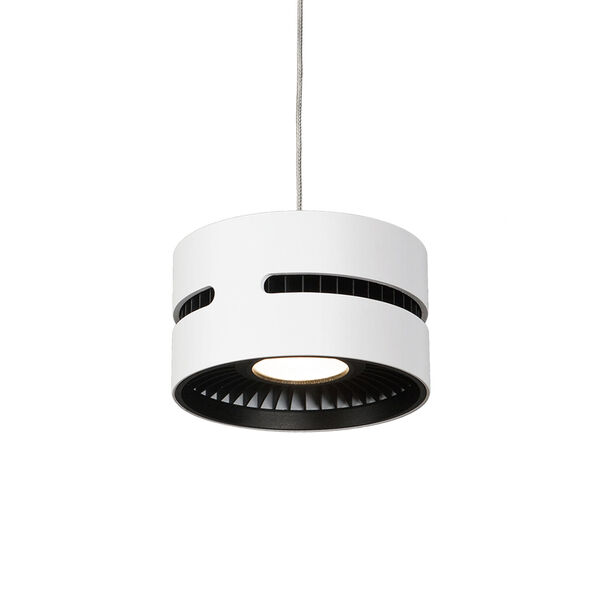 White and Black One-Light LED Mini-Pendant, image 1