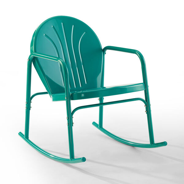 Griffith Turquoise Gloss Outdoor Rocking Chairs, Set of Two, image 4