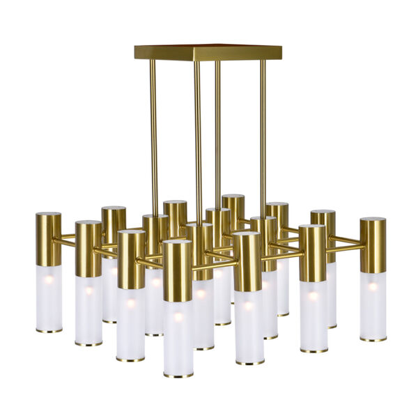 Pipes Brass 16-Light LED Down Chandelier, image 5