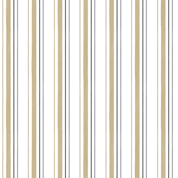 Black, Beige and White Stripe Wallpaper - SAMPLE SWATCH ONLY, image 1
