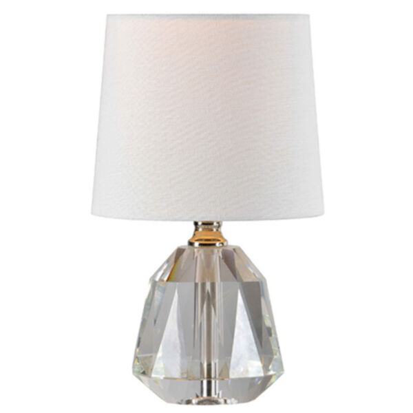 Ava Crystal and Polished Nickel 12-Inch One-Light Crystal Lamp, image 1