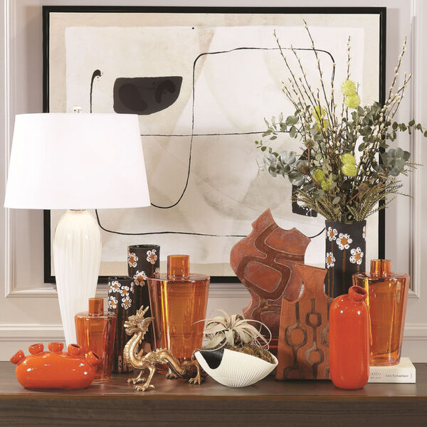 Luster Orange 9-Inch Shoulder Vase, image 4