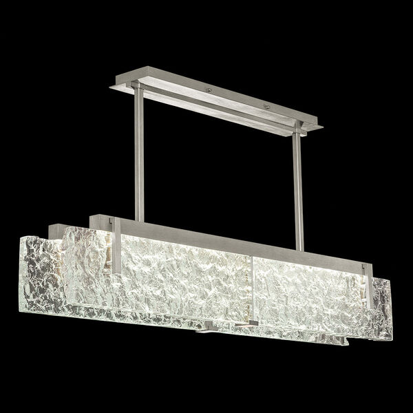 Terra Silver Four-Light Linear LED Pendant with Clear Glass, image 1