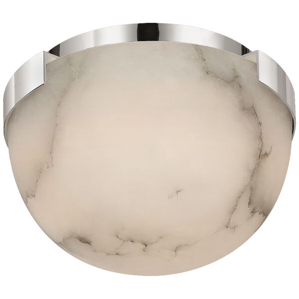 Melange 5-Inch Solitaire Flush Mount in Polished Nickel with Alabaster Shade by Kelly Wearstler, image 1