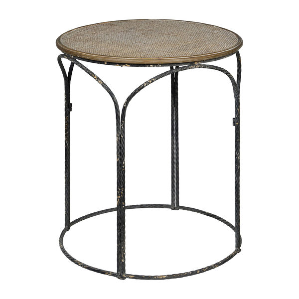 Abner White Wash with Distressed Black Accent Table, image 1