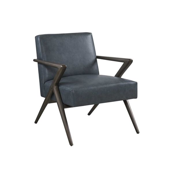 Zanzibar Black Blue Leather Chair, image 1