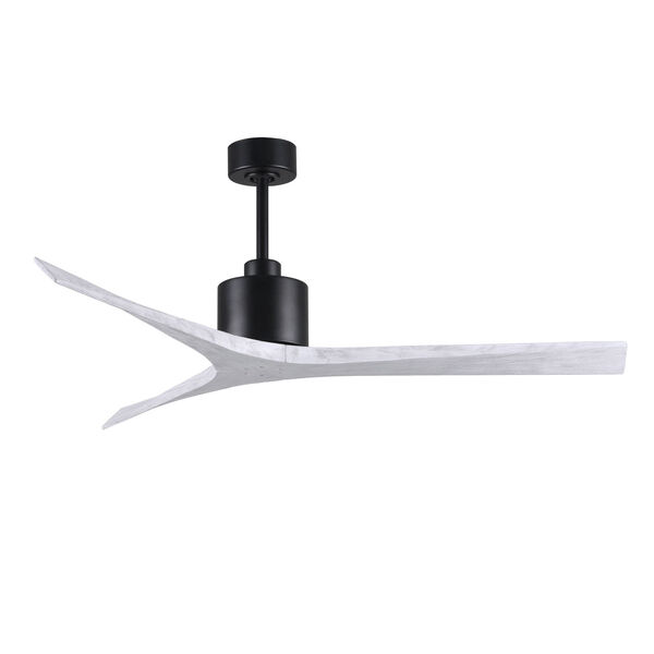 Mollywood Matte Black 60-Inch Outdoor Ceiling Fan with Matte White Blades, image 1