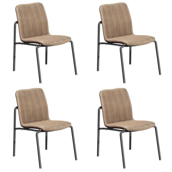 Orso Brown Black Side Chair , Set of Four, image 1