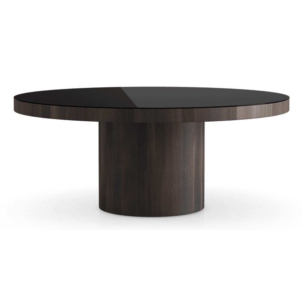 Daventry Smoked Oak and Black Glass Dining Table, image 1