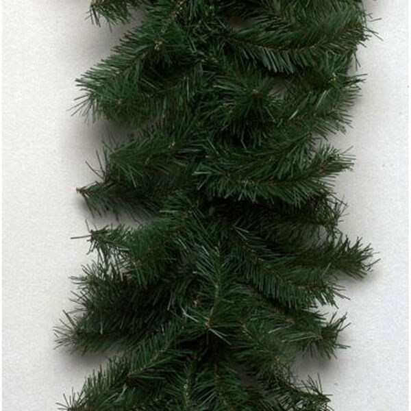 Green 9 Foot Canadian Pine Garland with 50 Multicolor Lights, image 1