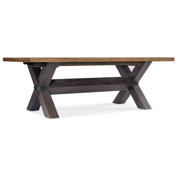 Big Sky Vintage Natural and Charred Timber Trestle Dining Table, image 1