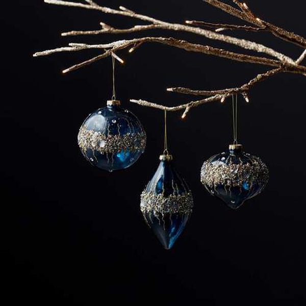 Blue Glass Ball Ornament, Set of Six, image 2