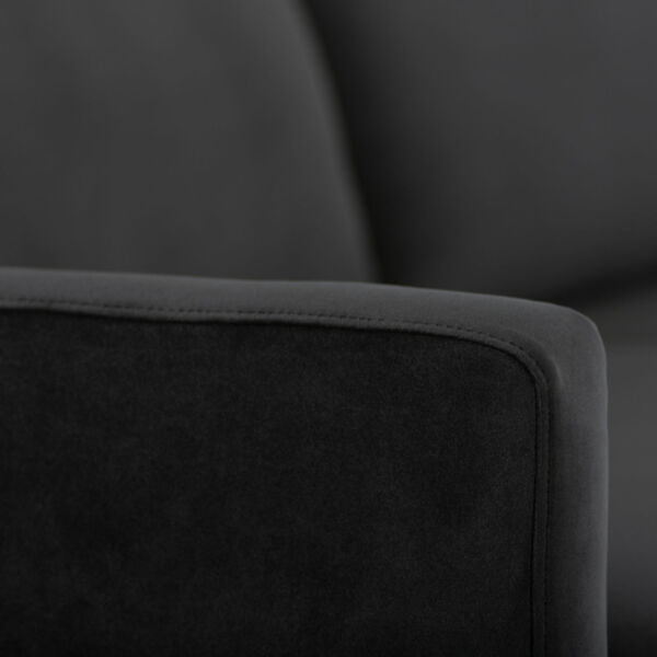 Anders Matte Black and Brushed Gold Sofa, image 4