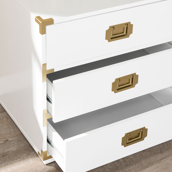 Campaign White with Brass 24-Inch Accent Chest, image 2