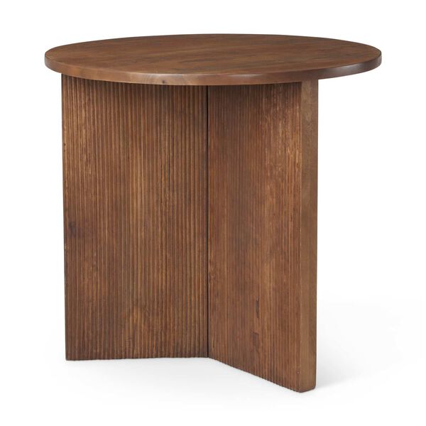 Enzo Medium Brown Fluted Wood Foyer Accent Table, image 1