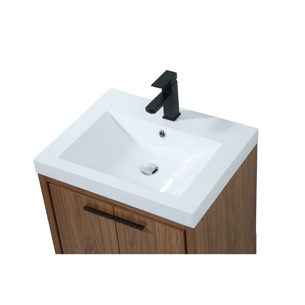 Wyatt Walnut Brown 24-Inch Single Bathroom Vanity, image 3