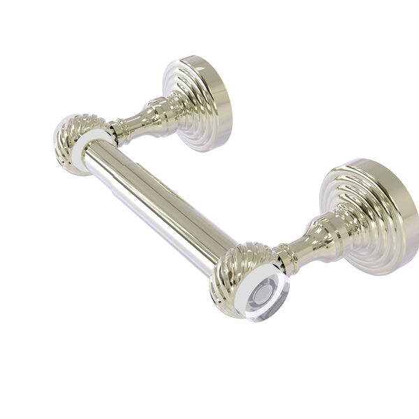 Pacific Grove Polished Nickel Two-Inch Two Post Toilet Paper Holder with Twisted Accents, image 1