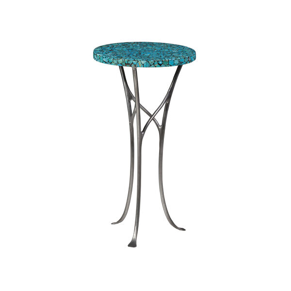 Signature Designs Turquoise and Pewter Isidora Turquoise Spot Table, image 1