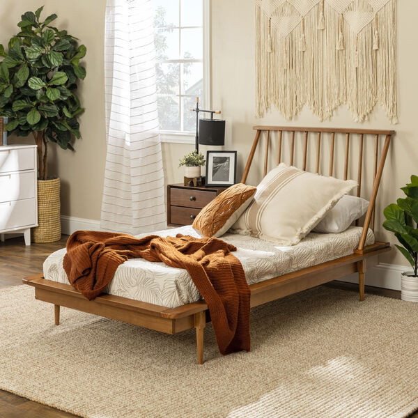 Twin Caramel Spindle Bed, image 1