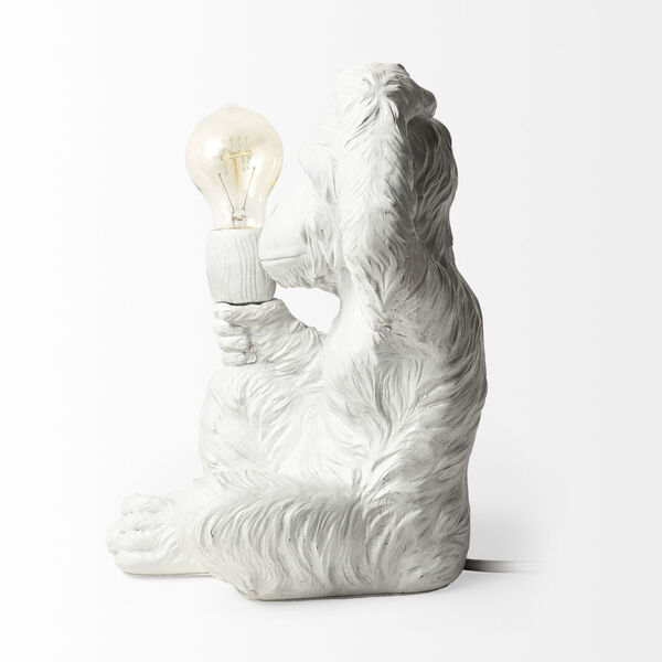 Simia White One-Light Playful Monkey Table Lamp, image 2