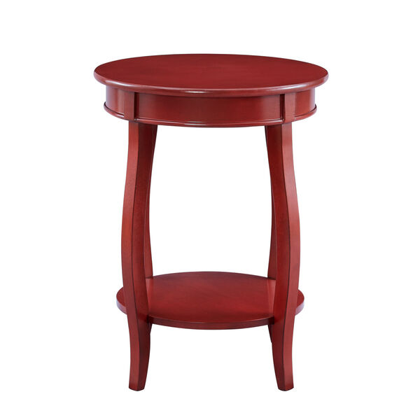 Olivia Red Round Table with Shelf, image 2