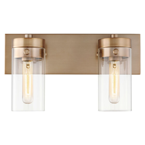 Intersection Burnished Brass Two-Light Bath Vanity, image 3