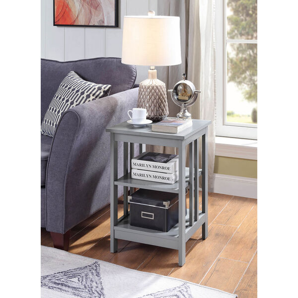 Mission End Table in Gray, image 1