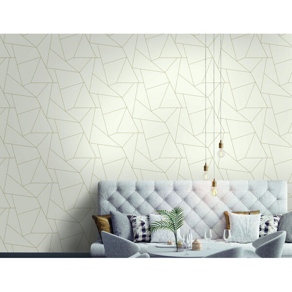 Fractured Prism Gold Peel and Stick Wallpaper, image 1