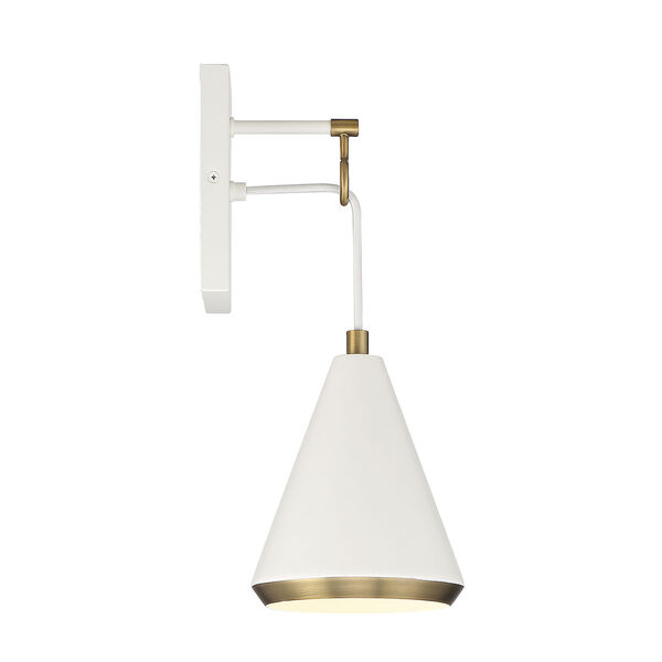 Chelsea White with Natural Brass One-Light Wall Sconce, image 5
