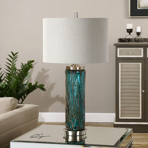 Almanzora Blue One-Light Glass Table Lamp, image 2