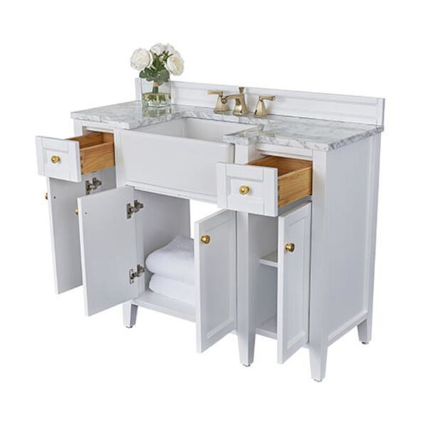 Adeline White 48-Inch Vanity Console with Farmhouse Sink, image 5