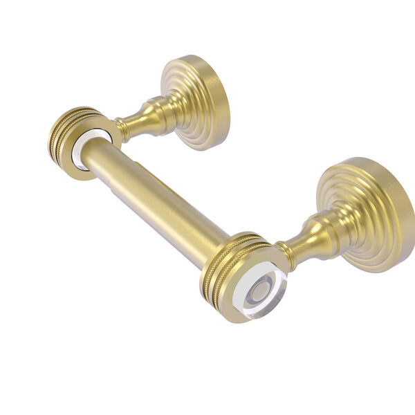 Pacific Grove Satin Brass Two-Inch Two Post Toilet Paper Holder with Dotted Accents, image 1