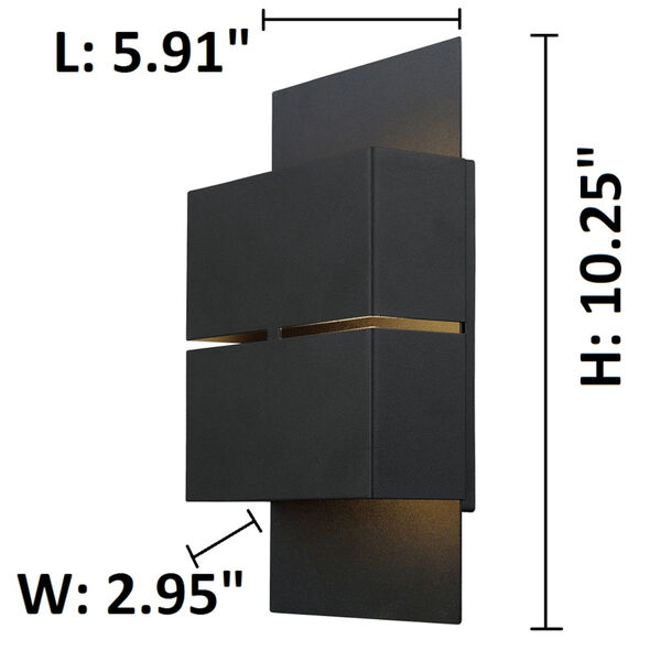 Kibea Matte Black Two-Light LED Outdoor Wall Sconce, image 3
