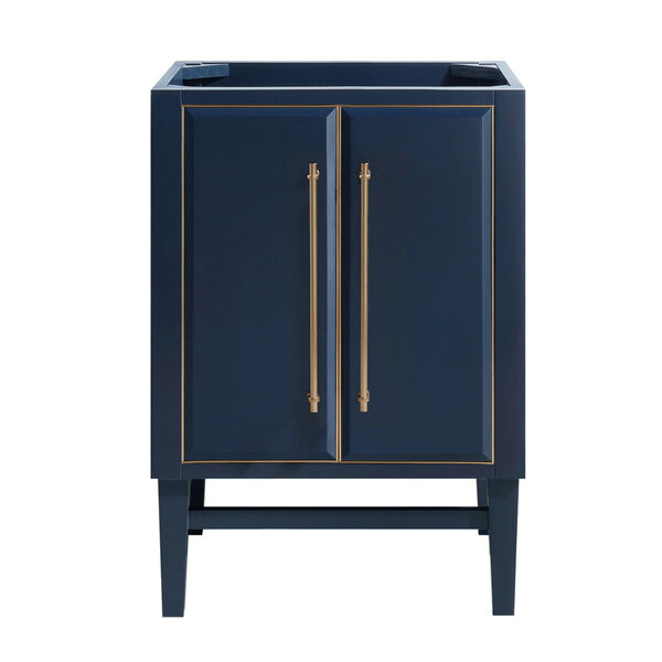 Navy Blue 24-Inch Bath vanity Cabinet with Gold Trim, image 1