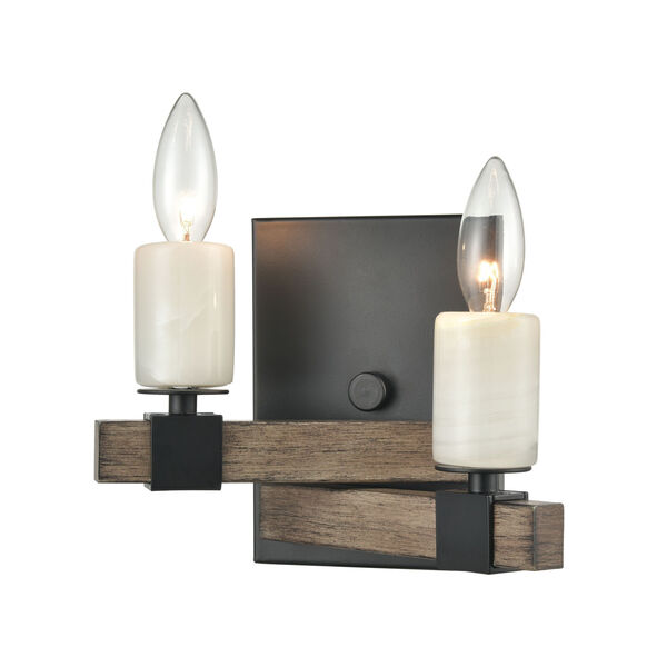 Stone Manor Aspen and Matte Black Two-Light Wall Sconce, image 3
