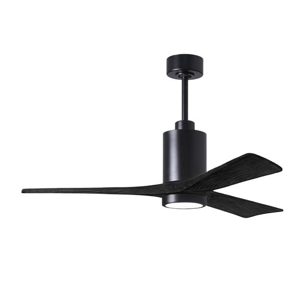 Patricia-3 Matte Black 52-Inch Ceiling Fan with LED Light Kit, image 1