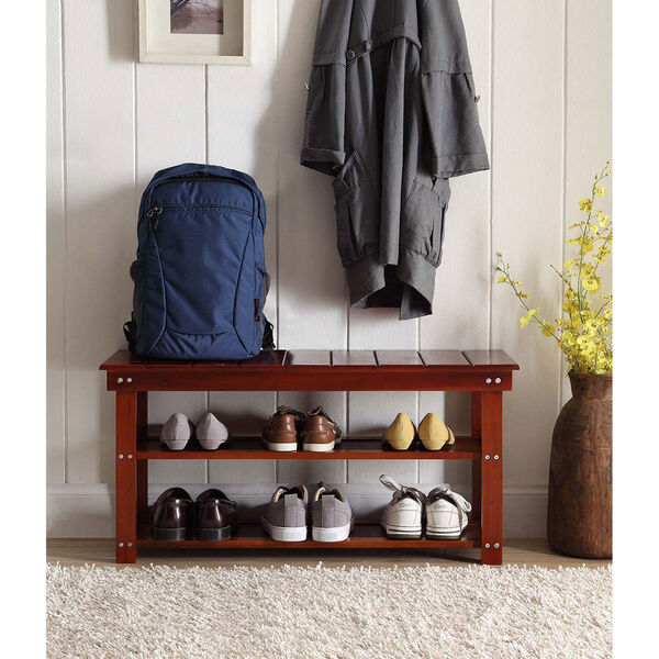 Oxford Cherry Utility Mudroom Bench, image 1