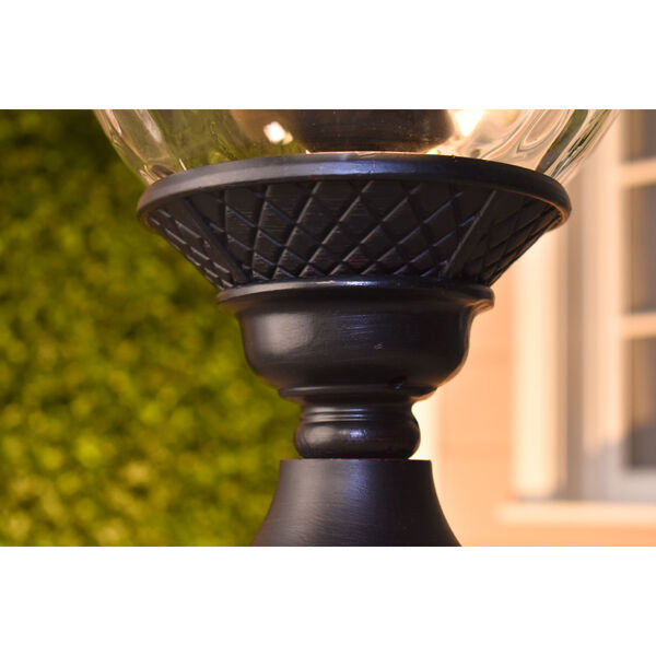Carriage House Oriental Bronze Three-Light Outdoor Post Light with Water Glass, image 8