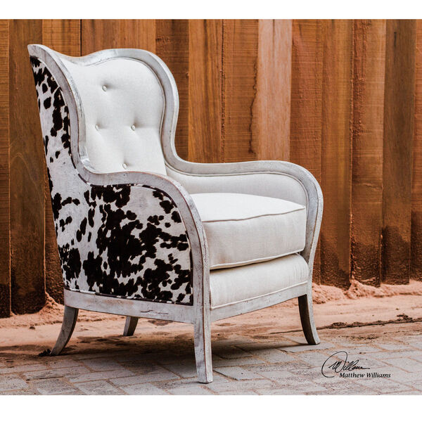 Chalina Bone White 42-Inch Arm Chair, image 2
